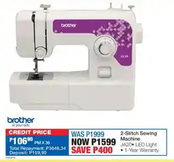 OK Furniture Brother 2-Stitch Sewing Machine offer