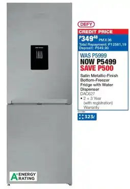 OK Furniture Defy Satin Metallic-Finish Bottom-Freezer Fridge with Water Dispenser offer