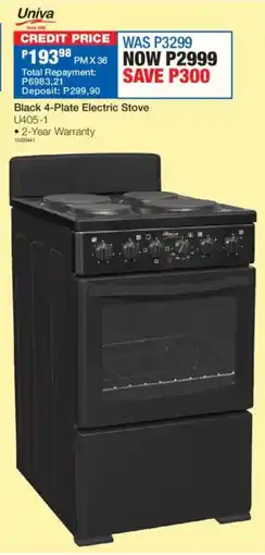 OK Furniture Univa Black 4-Plate Electric Stove offer