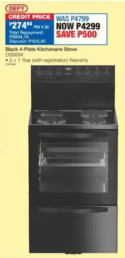 OK Furniture Defy Black 4-Plate Kitchenaire Stove offer