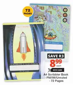 Checkers A4 Scribbler Book offer