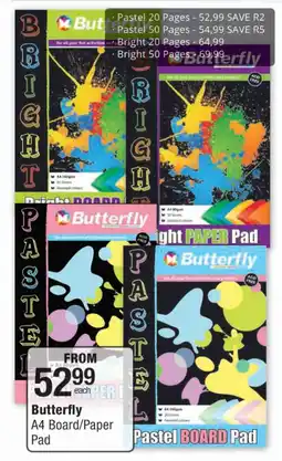 Checkers Butterfly A4 Board/ Paper Pad offer