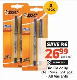 Checkers Bic Gelocity Gel Pens offer