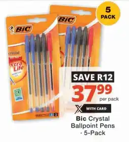 Checkers Bic Crystal Ballpoint Pens offer