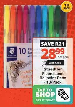 Checkers Staedtler Fluorescent Ballpoint Pens offer