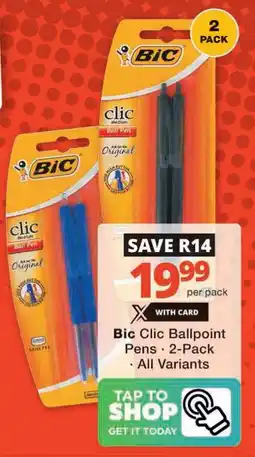 Checkers Bic Clic Ballpoint Pens offer