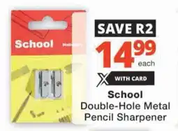 Checkers School Double-Hole Metal Pencil Sharpener offer