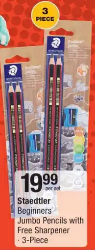 Checkers Staedtler Beginners Jumbo Pencils with Free Sharpener offer
