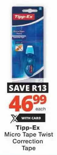 Checkers Tipp-Ex Micro Tape Twist Correction Tape offer