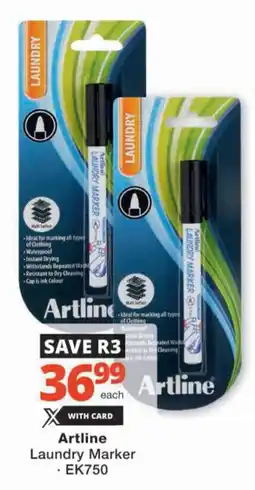 Checkers Artline Laundry Marker offer