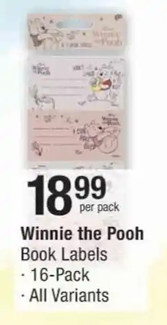 Checkers Winnie the Pooh Book Labels offer