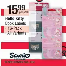 Checkers Hello Kitty Book Labels offer