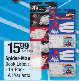 Checkers Spider-Man Book Labels offer