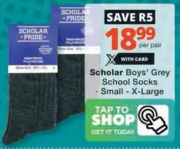 Checkers Scholar Boys Grey School Socks offer