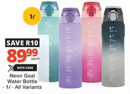 Checkers Neon Goal Water Bottle offer