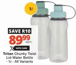 Checkers Tritan Chunky Twist Lid Water Bottle offer