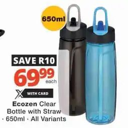 Checkers Ecozen Clear Bottle with Straw offer