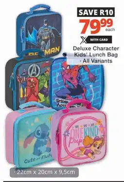 Checkers Deluxe Character Kids Lunch Bag offer