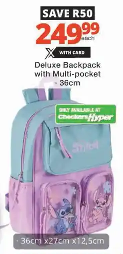 Checkers Deluxe Backpack with Multi-pocket offer