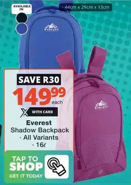 Checkers Everest Shadow Backpack offer