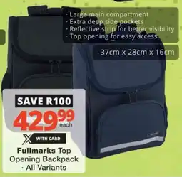 Checkers Fullmarks Top Opening Backpack offer