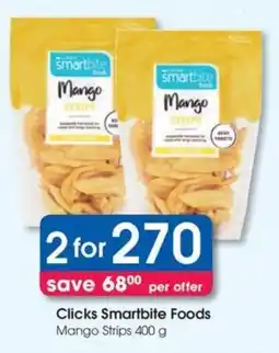 Clicks Clicks Smartbite Foods Mango Strips offer