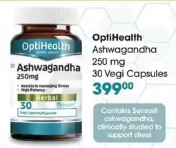 Clicks OptiHealth Ashwagandha 250mg offer