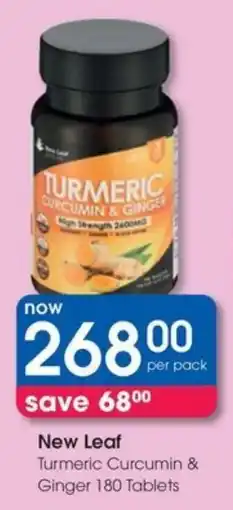 Clicks New Leaf Turmeric Curcumin & Ginger Tablets offer