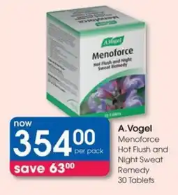 Clicks A.Vogel Menoforce Hot Flush and Night Sweat Remedy offer