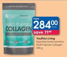Clicks Youthful Living Essentials Nutricosmetics Multi Purpose Collagen offer