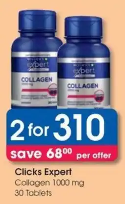 Clicks Clicks Expert Collagen 1000 mg offer