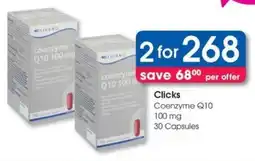 Clicks Clicks Coenzyme Q10 100 mg offer