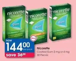 Clicks Nicorette Coated Gum 2 mg or 4 mg offer