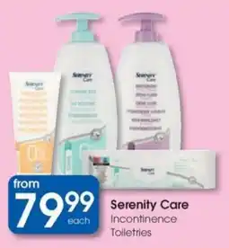 Clicks Serenity Care Incontinence Toiletries offer