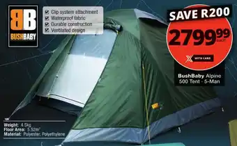 BushBaby Alpine 500 Tent