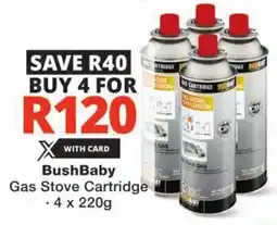 Checkers BushBaby Gas Stove Cartridge offer