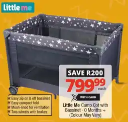 Checkers Little Me Camp Cot with Bassinet offer