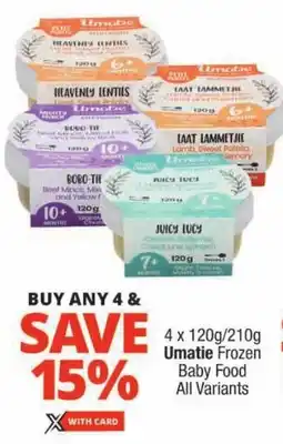 Checkers Umatie Frozen Baby Food All Variants offer