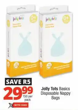 Checkers Jolly Tots Basics Disposable Nappy Bags offer