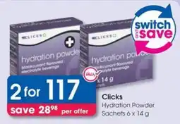 Clicks Clicks Hydration Powder Sachets offer