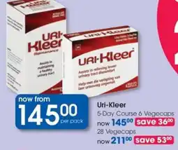 Clicks Uri-Kleer 5-Day Course Vegecaps offer