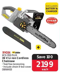Makro Ryobi 36 V Li-ion Cordless Chainsaw offer