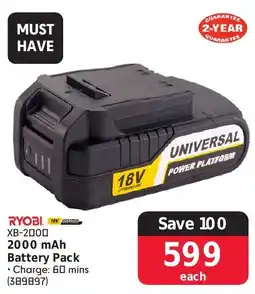 Makro Ryobi 2000 mAh Battery Pack offer