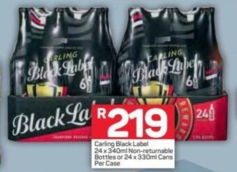 Pick n Pay Carling Black Label 24x340ml Non-Returnable Bottles or 24x330ml Cans Per Case offer