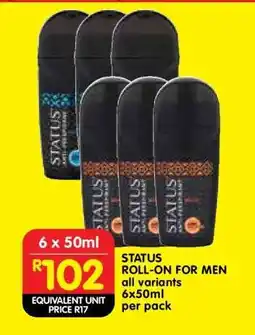 Shoprite STATUS ROLL-ON FOR MEN offer