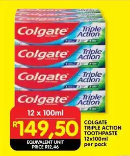 Shoprite COLGATE TRIPLE ACTION TOOTHPASTE 12x100ml offer