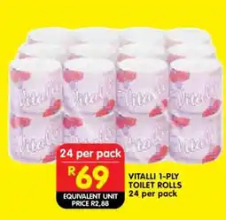 Shoprite VITALLI 1-PLY TOILET ROLLS 24 per pack offer