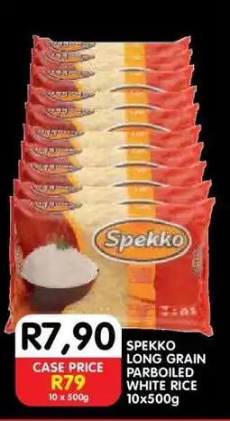 Shoprite SPEKKO LONG GRAIN PARBOILED WHITE RICE 10x500g offer