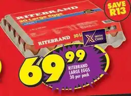 Shoprite RITEBRAND LARGE EGGS 30 per pack offer