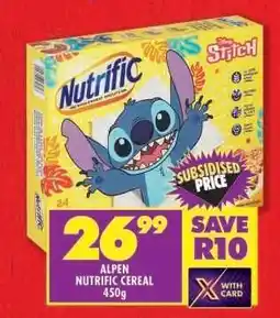 Shoprite ALPEN NUTRIFIC CEREAL 450g offer